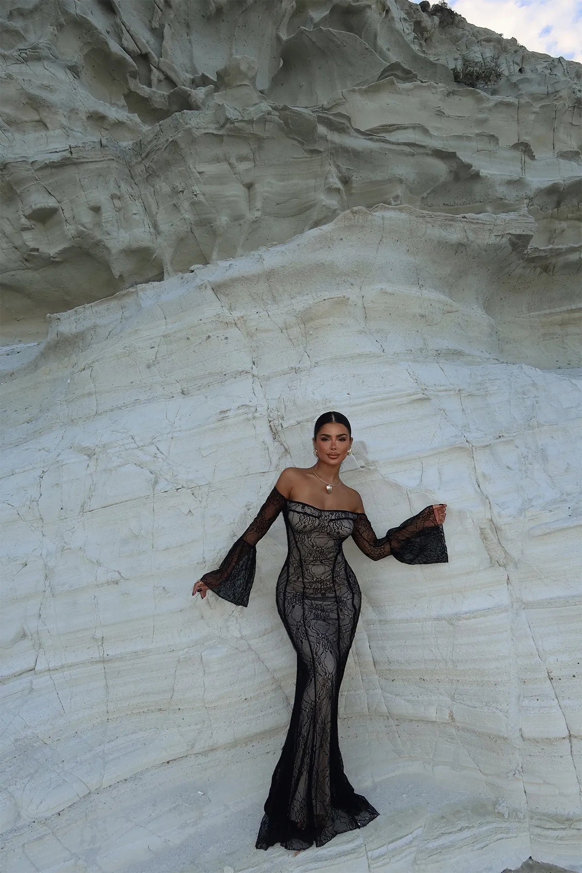 Vestido elegante de renda