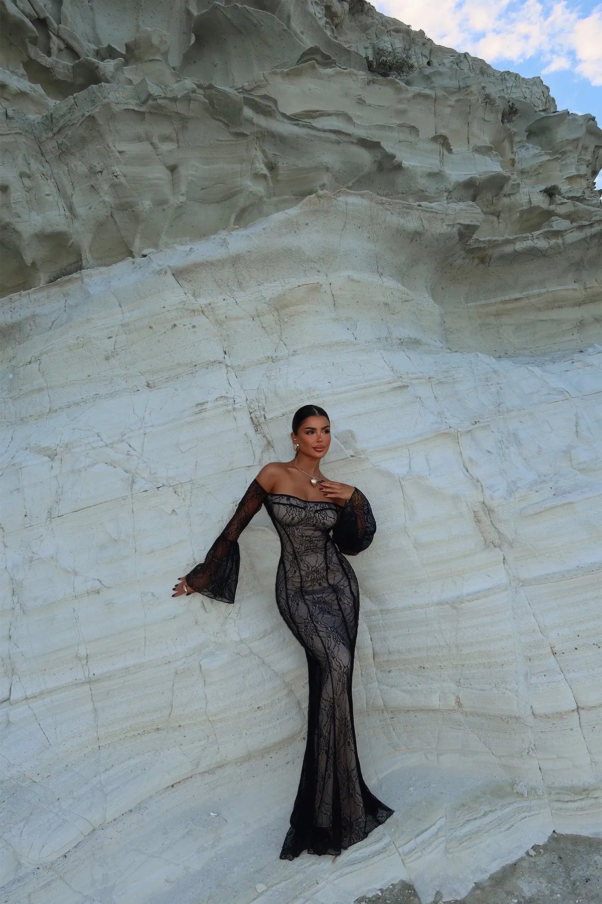 Vestido elegante de renda