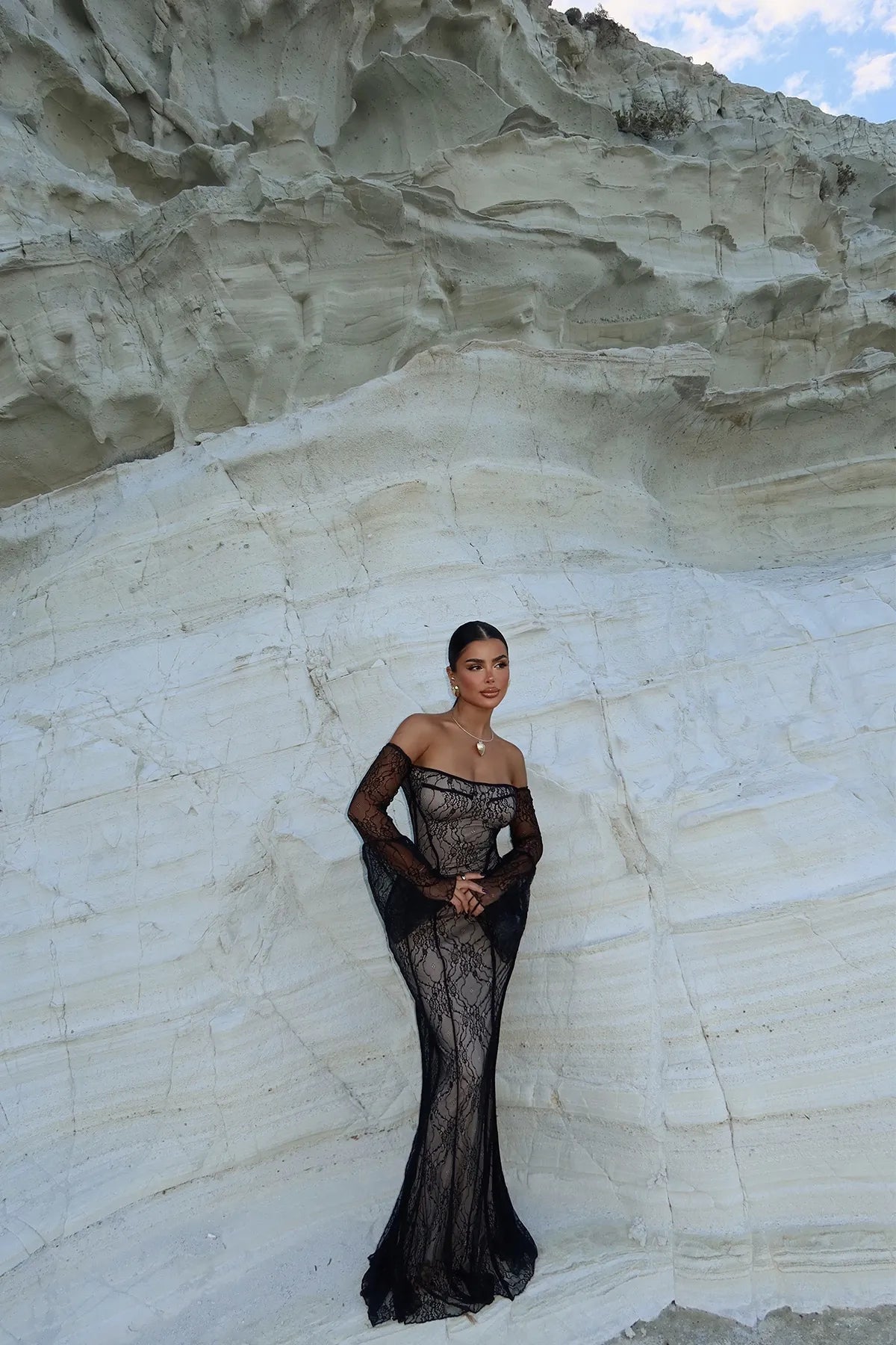 Vestido elegante de renda