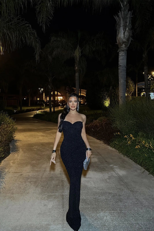 Vestido elegante com brilho