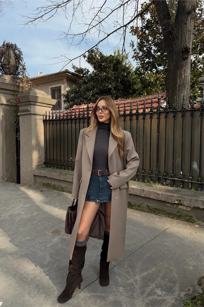 Casaco Gabardine Elegante