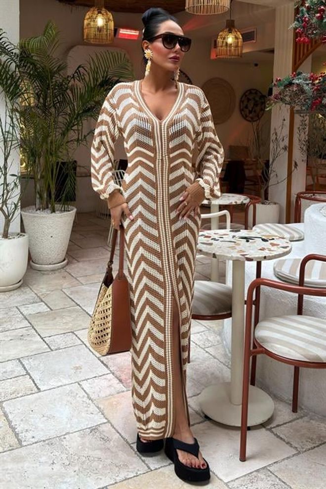 Vestido casual com pormenor de renda