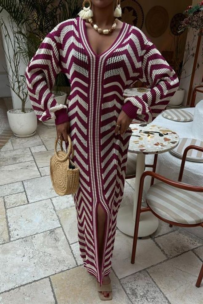 Vestido casual com pormenor de renda