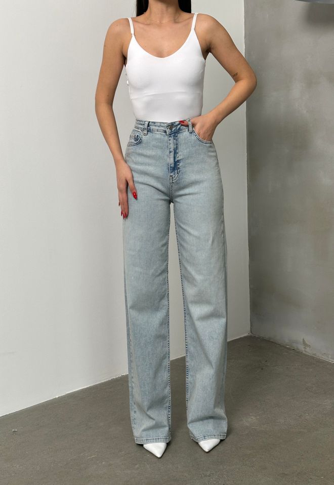 Jeans Femininos De Cintura Alta Folgada