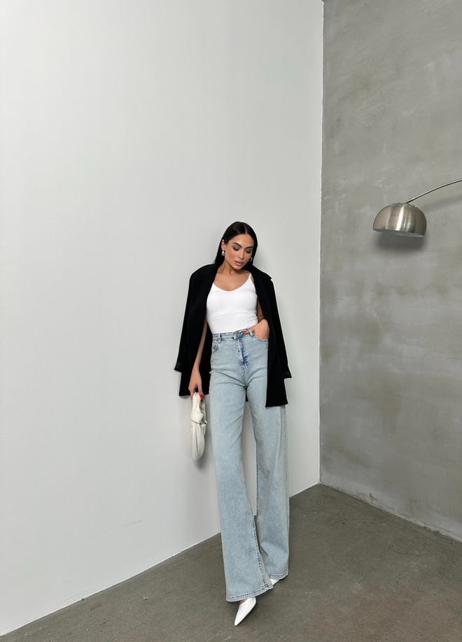 Jeans Femininos De Cintura Alta Folgada
