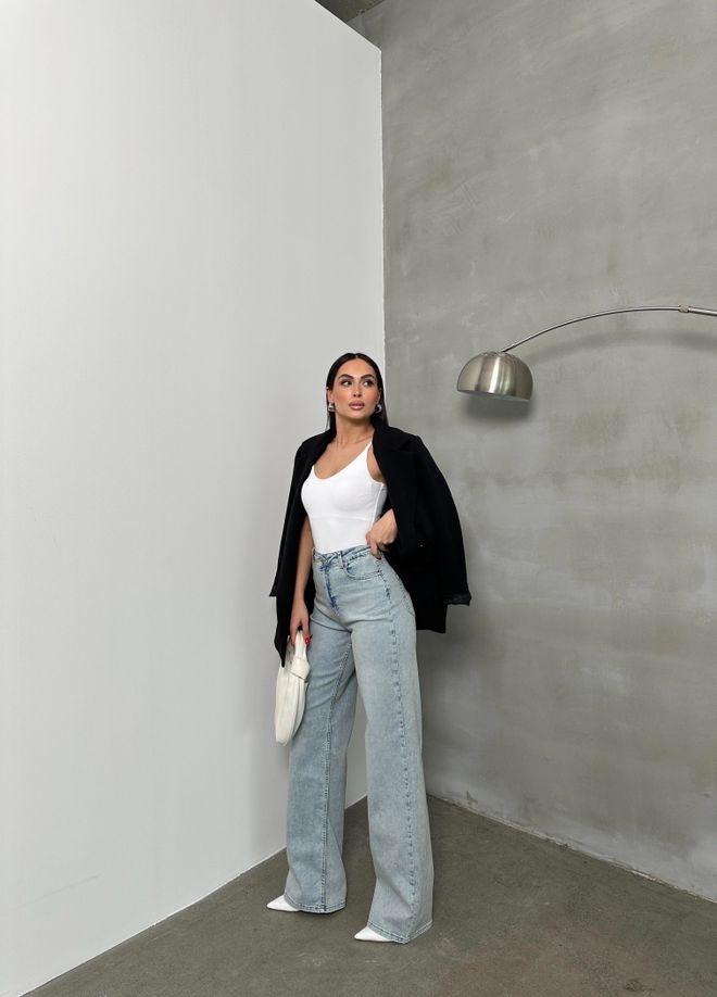 Jeans Femininos De Cintura Alta Folgada