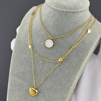 Colar, Aço banhado a ouro 18K