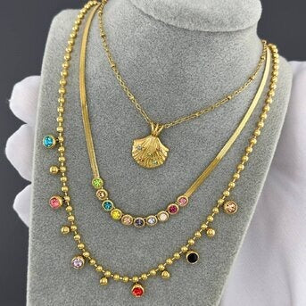 Colar, Aço banhado a ouro 18K