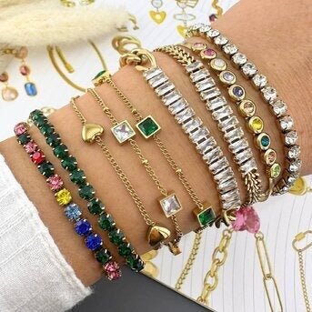 Pulseira, Aço banhado a ouro 18K