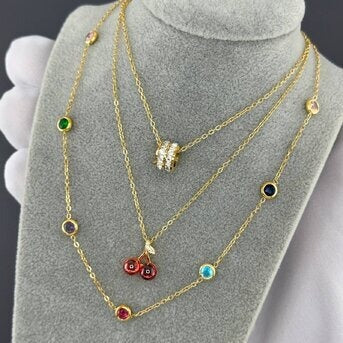 Colar, Aço banhado a ouro 18K