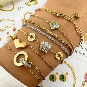 Pulseira, Aço banhado a ouro 18K