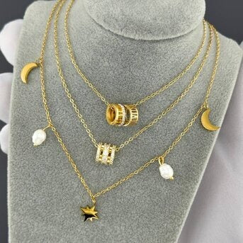 Colar, Aço banhado a ouro 18K