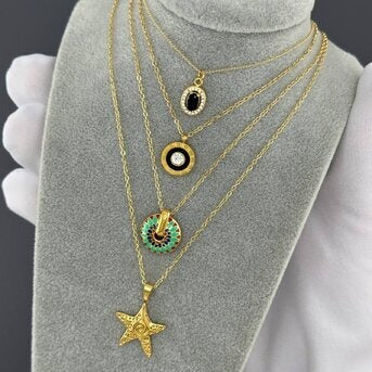 Colar, Aço banhado a ouro 18K