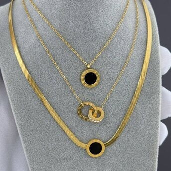 Colar, Aço banhado a ouro 18K