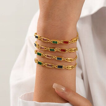 Pulseira, Aço banhado a ouro 18K