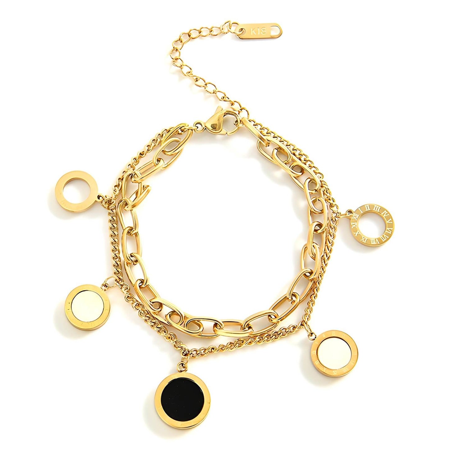 Pulseira, Aço banhado a ouro 18K