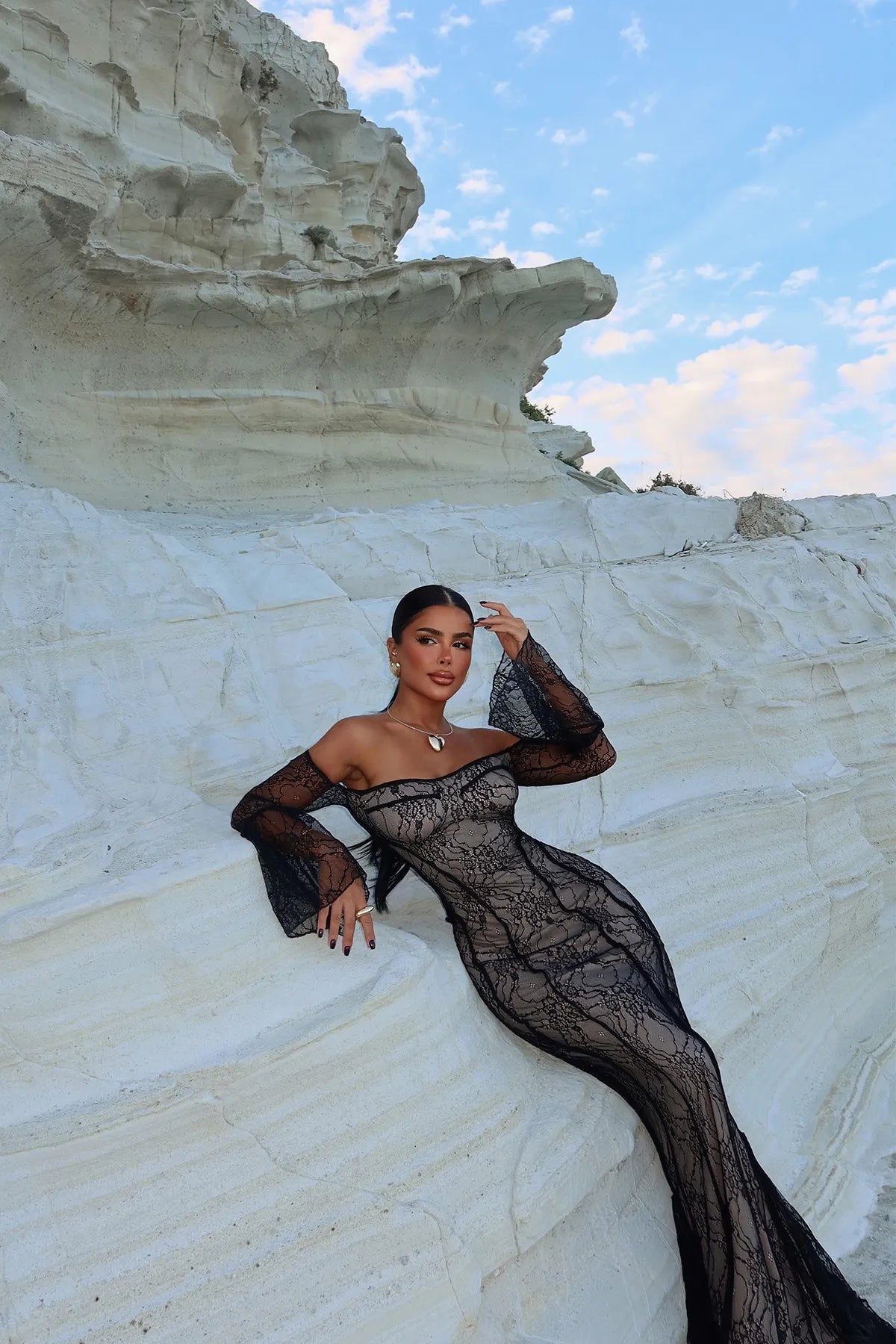Vestido elegante de renda