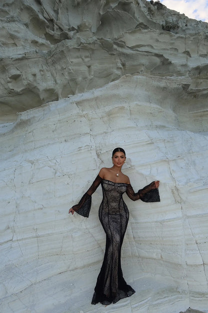 Vestido elegante de renda