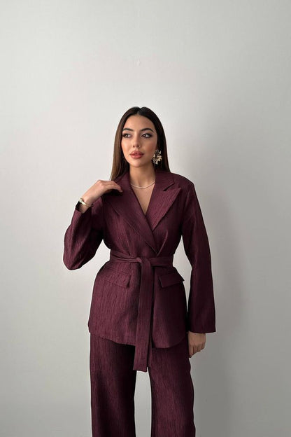Conjunto Texturado com Cinto