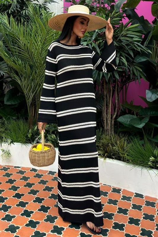 Vestido croché com toque sofisticado