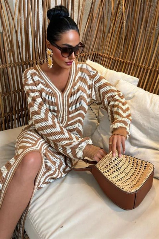 Vestido casual com pormenor de renda