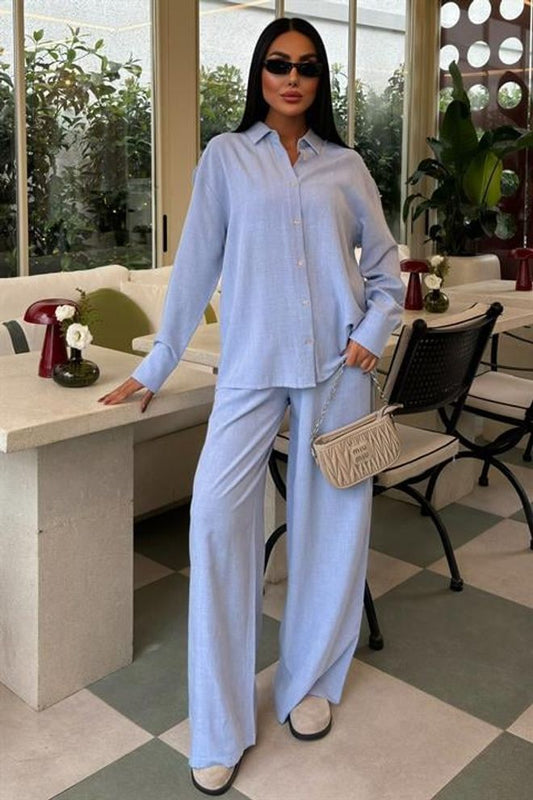 Fato de calças com corte elegante