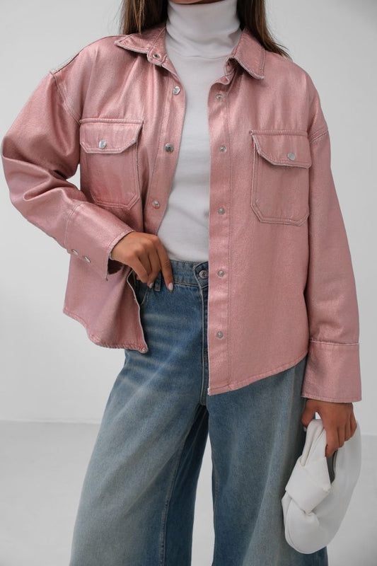 Jaqueta Jeans Metálica