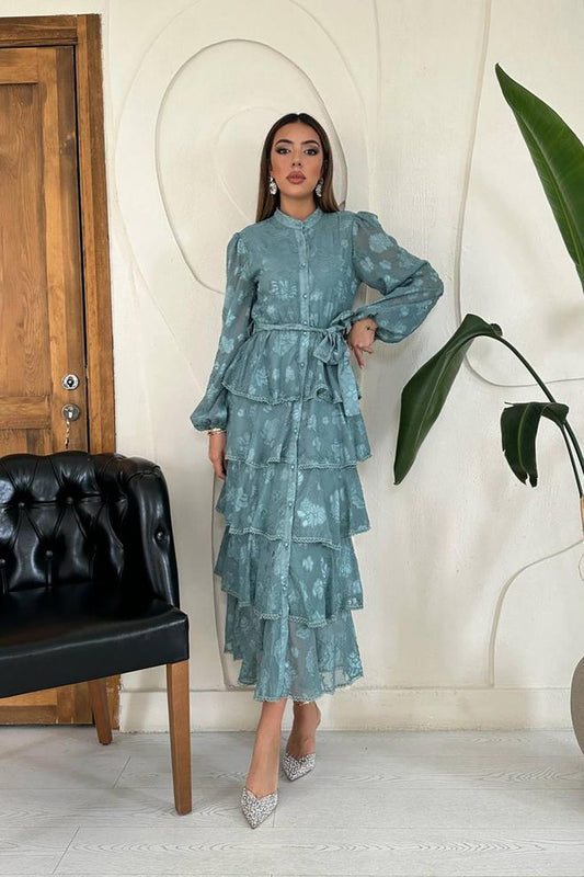 Vestido com Folhos