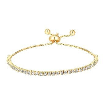 Pulseira Ténis, Latão banhado a ouro 18K