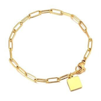 Pulseira, Aço banhado a ouro 18K