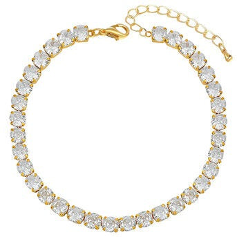 Pulseira Ténis, Aço banhado a ouro 18K