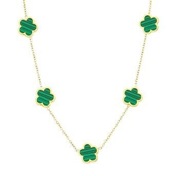 Colar "Flores", Aço banhado a ouro 18K