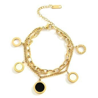 Pulseira, Aço banhado a ouro 18K