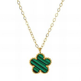 Colar "Flor", Aço banhado a ouro 18K