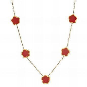 Colar "Flores", Aço banhado a ouro 18K