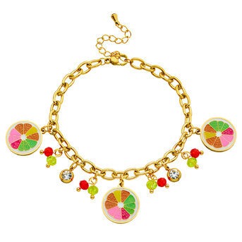 Pulseira "Laranja", Aço banhado a ouro 18K