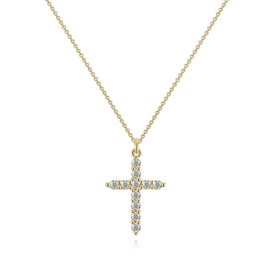 Colar "Cruz", Aço banhado a ouro 18K