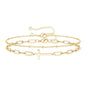Pulseira "Cruzes", Aço banhado a ouro 18K