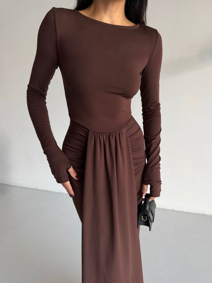 Vestido Castanho Elegante