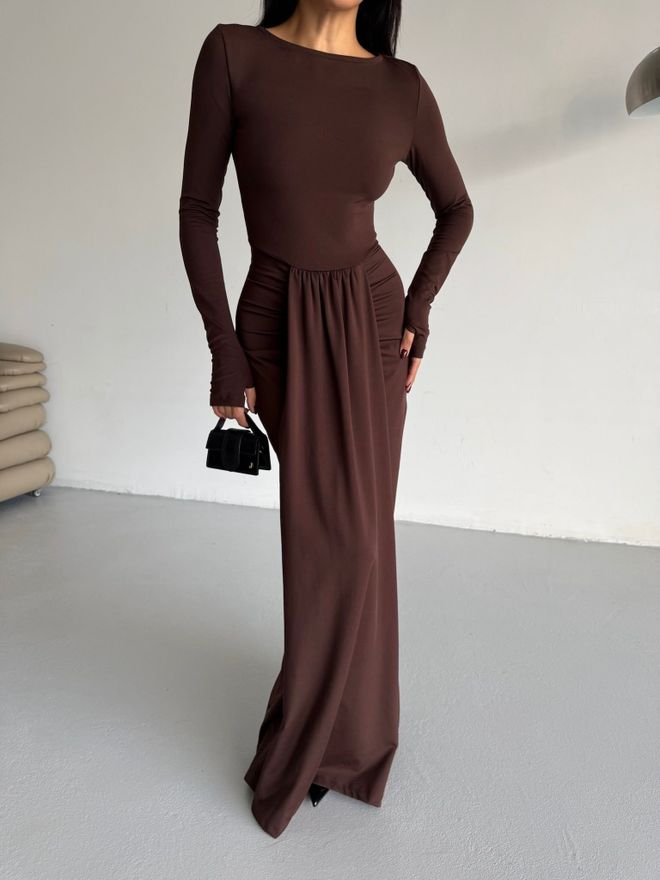 Vestido Castanho Elegante