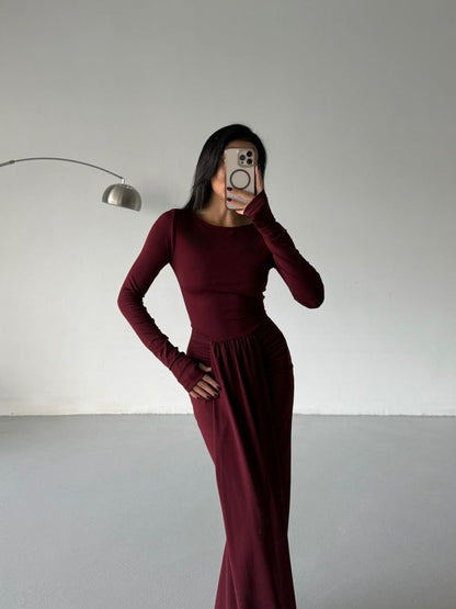 Vestido Castanho Elegante