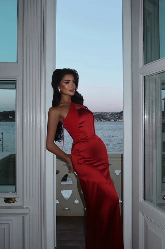 Vestido Longo Básico Vermelho