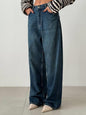 Calça Jeans Azul Escuro Perna Extra Larga