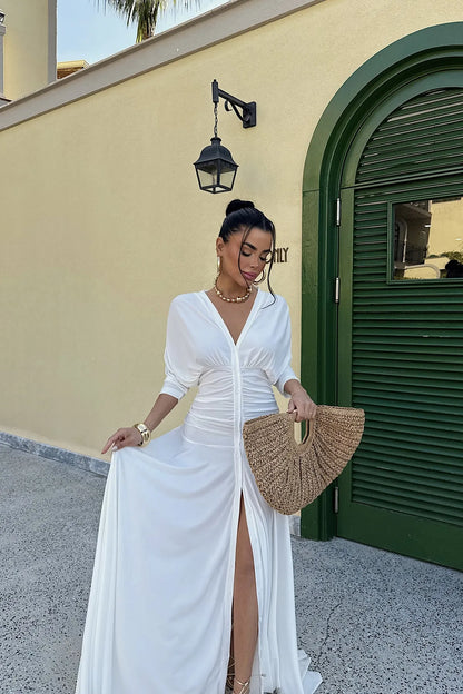 Vestido Longo Com Detalhes.